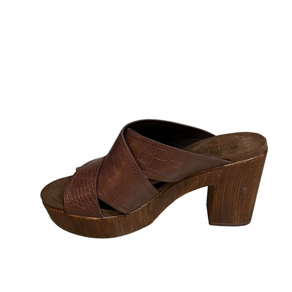 White Mountain Alive Platform Sandal Womens 10M Brown Clog Slip On Shoes - Picture 4 of 10